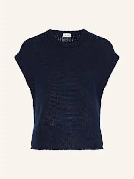 Ftc Cashmere Bezrękawnik Z Dodatkiem Kaszmiru blau granatowa