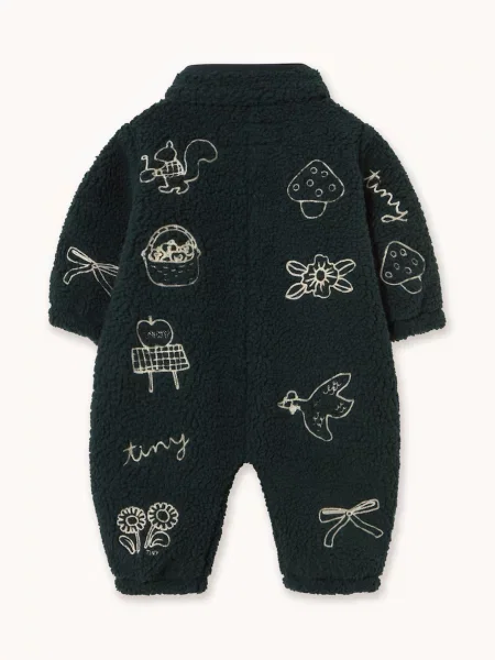 Tinycottons kombinezon za bebe TINY APPLES SHERPA ONE-PIECE plava