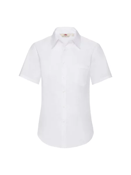 Къс риза Fruit Of The Loom поплин бяло