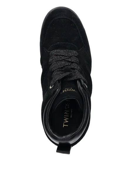 Sneakerși Twinset din piele de căprioară negru