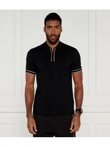 Tricou polo Boss Green negru