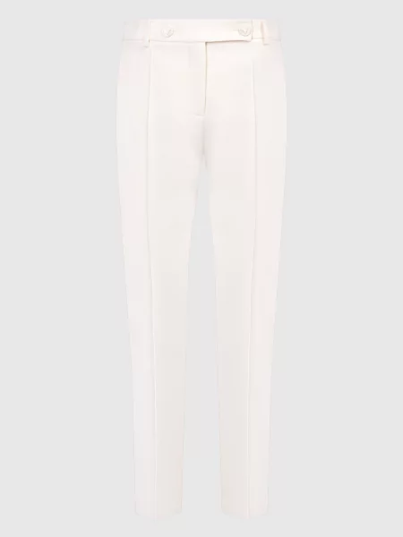 Штани кльош Crepe Couture з металевим логотипом Valentino білі