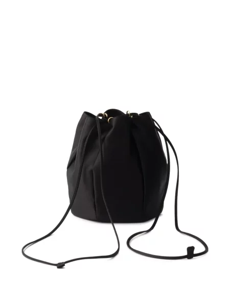 Geantă bucket Prada din satin negru