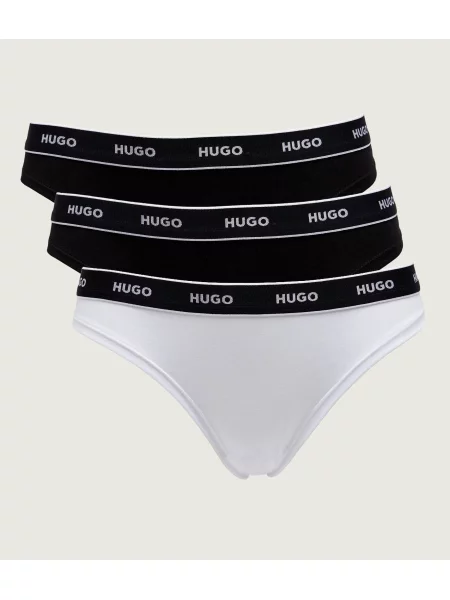 Hugo Bodywear Tanga 3 darab | stretch fekete