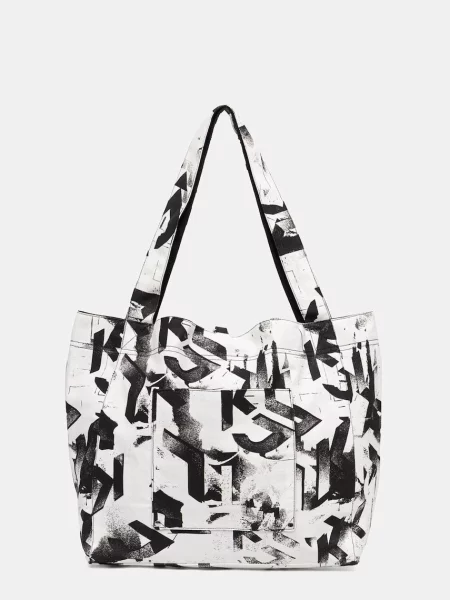 Geantă Karl Lagerfeld Jeans alb