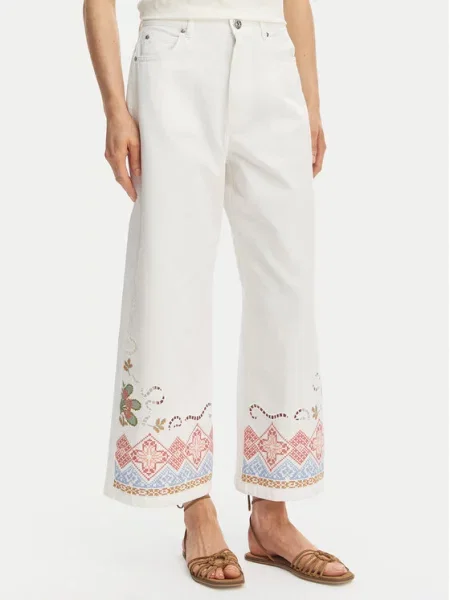 Weekend Max Mara Панталони тип кюлоти Adunco бял