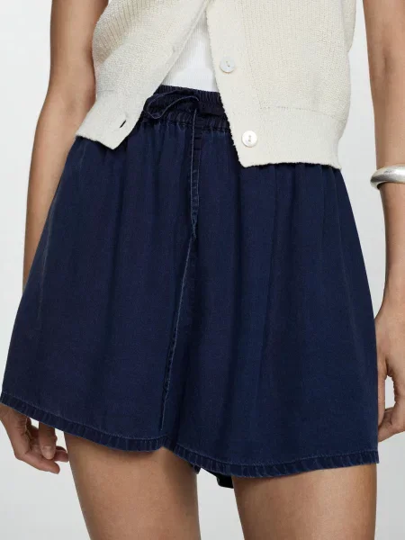 MANGO Шорти Ліоцелл синій