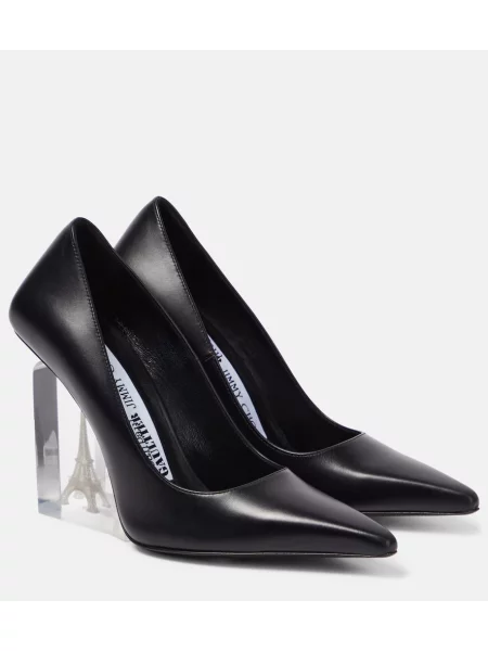 Pantofi cu toc Jimmy Choo din piele cu pană negru