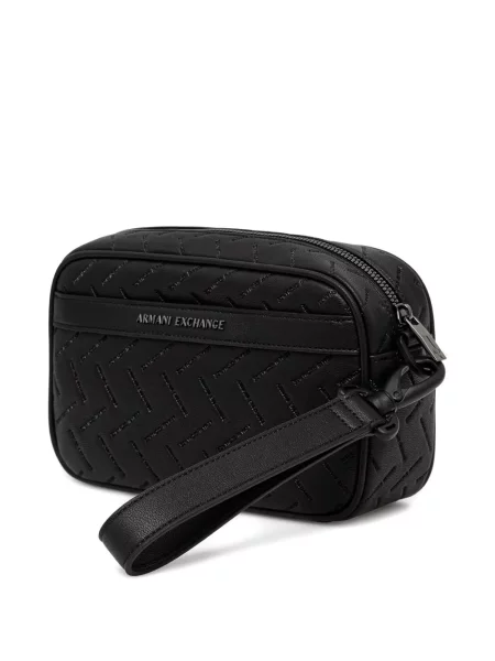 Geantă Armani Exchange cu autograf negru