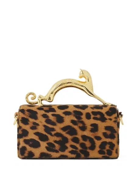 Teacă geantă Lanvin cu model leopard maro