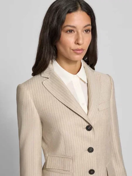 Żakiet o kroju regular fit z mieszanki żywej wełny model „PANINO” Max Mara Studio beżowa
