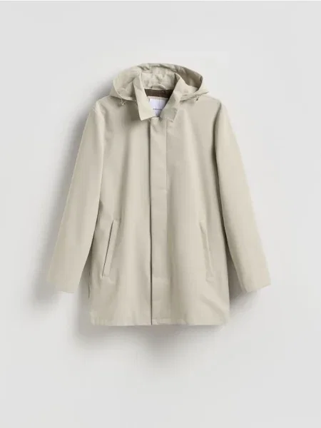 Reserved Impermeabil cu glugă crem