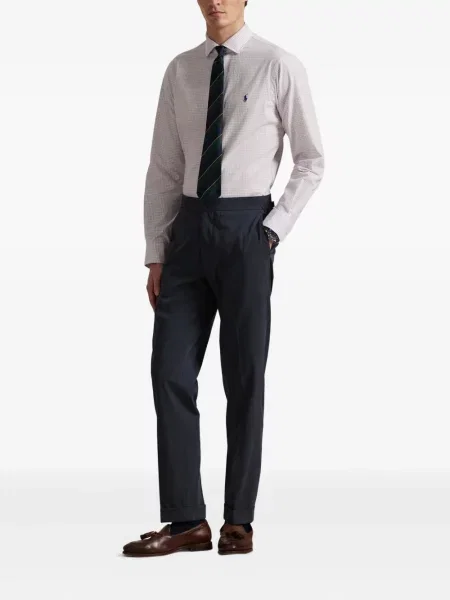 Șapcă Polo Ralph Lauren cu broderie din țesătură twill în carouri albastru