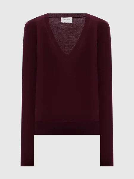 Шерстяной свитер Saint Laurent бордовый