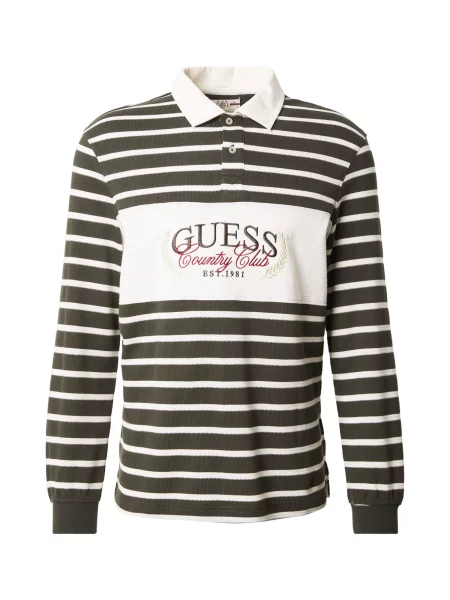 GUESS Tricou oliv / roșu alb