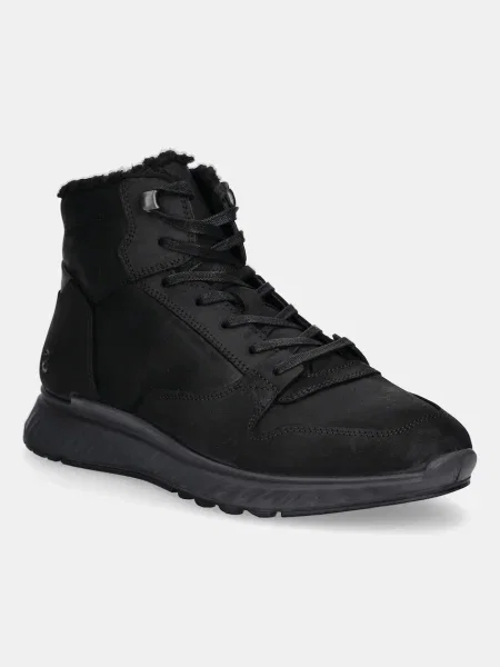 Обувки от набук Ecco Exostride Mid Warm мъжки черно