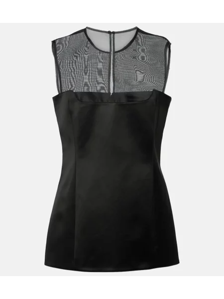 Top Khaite din satin negru