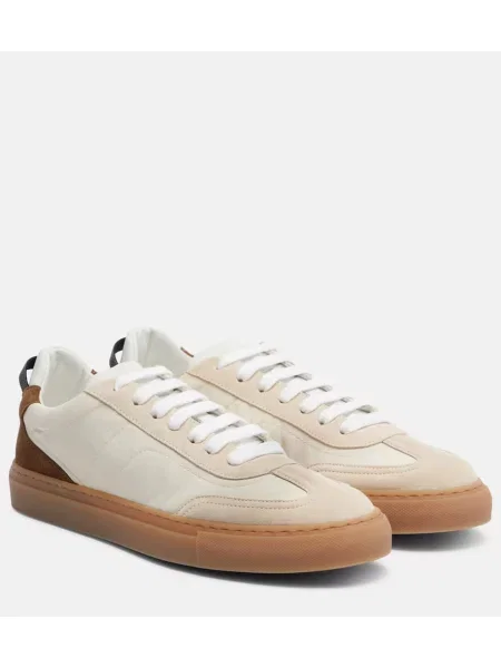 Sneakerși Brunello Cucinelli din piele de căprioară bej