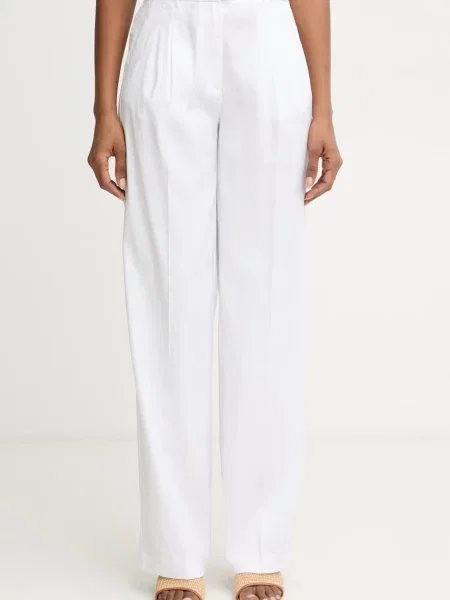 Guess pantaloni straight pentru femei cu in CARLA alb