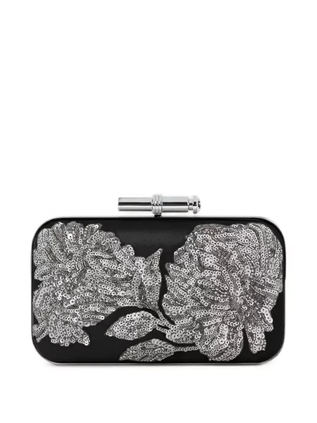 Φλοράλ clutch Givenchy με παγιέτες μαύρο