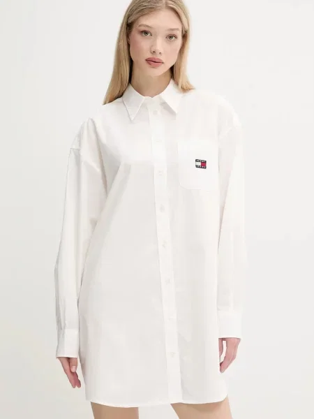 Tommy Jeans sukienka mini oversize biały