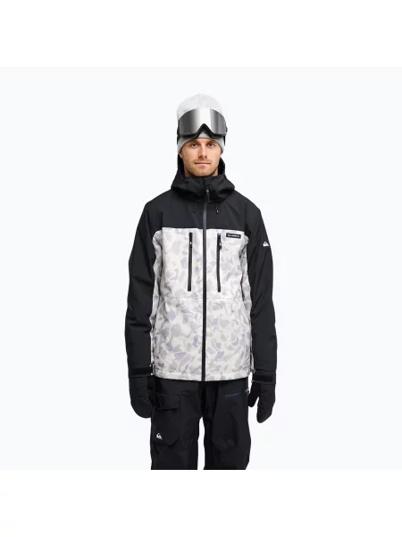 Geacă de snowboard pentru bărbați Quiksilver Sycamore ice camo bone white alb