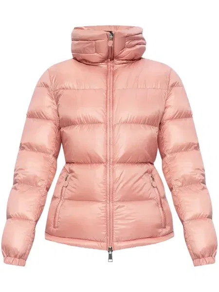 Kurtka Moncler w piórka ze stójką różowa | Shopsy