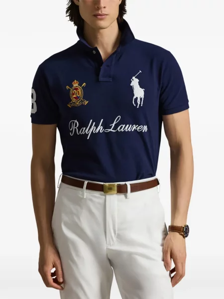 Șapcă Polo Ralph Lauren cu broderie din țesătură twill în carouri albastru