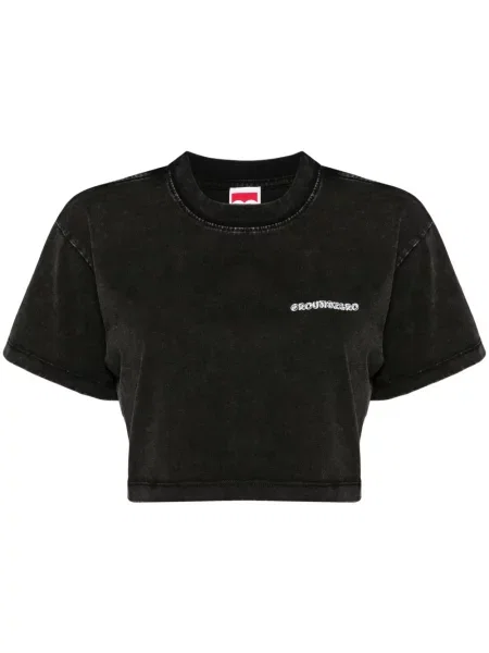 Тениска Ground Zero с принт изрязани черно