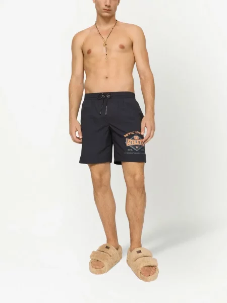 Raštuotos maudymosi kelnaitės Dolce & Gabbana juoda