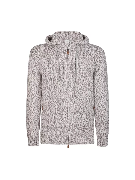 Sweter Eleventy z kapturem fioletowy