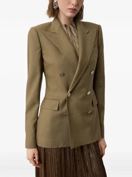 Кашмирено двуредно яке Ralph Lauren Collection зелено