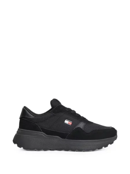 Sneakerși Tommy Hilfiger cu șireturi din dantelă cu autograf negru