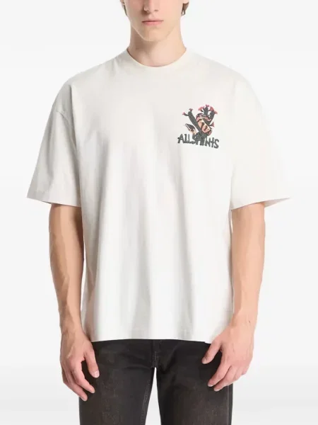 Tricou Allsaints cu imagine alb
