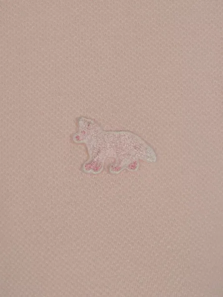 Polo Maison Kitsune cu broderie roz
