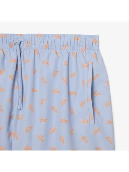 Lacoste Kąpielówki Średniej Długości Z Nadrukiem Krokodyla niebieski