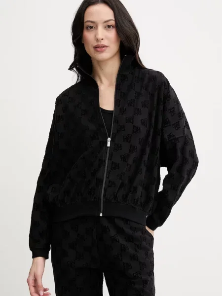 Pulover HUGO TERRYMONOGRAM_JACKET črna