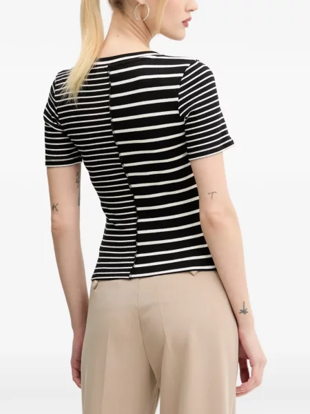 Scurt tricou Desigual cu dungi negru