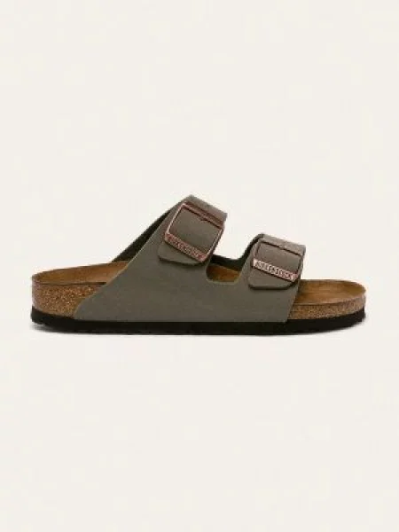 Pantofi Birkenstock din piele cu strasuri gri