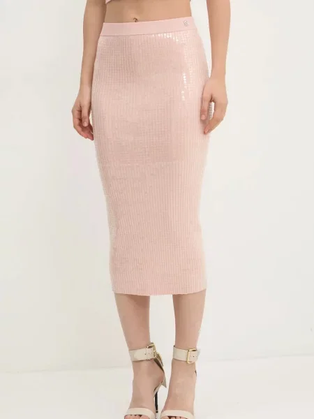 HUGO fustă midi creion roz
