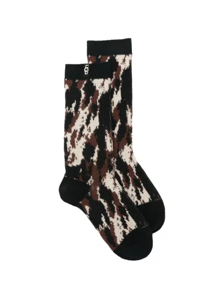 Șosete Ugg cu imagine cu imprimeu abstract negru