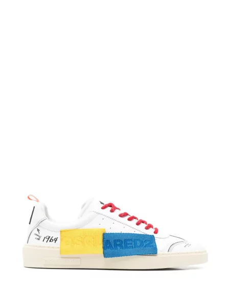 Sneakerși Dsquared2 cu șireturi din dantelă alb