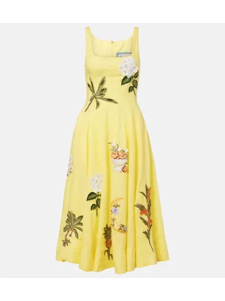 Rochie midi Agua By Agua Bendita de in galben