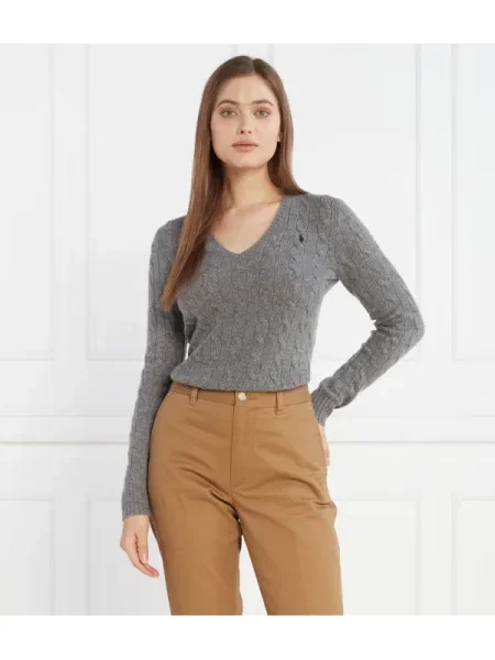 POLO RALPH LAUREN de lână pulover cu adaos de cașmir gri