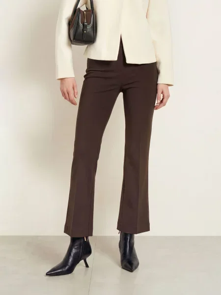 Rich & Royal Bootcut Kalhoty Z Džerseju tmavě hnědá