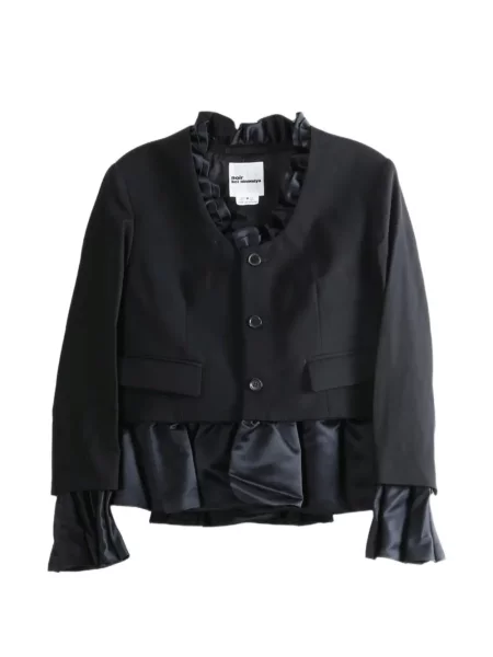 Geacă Noir Kei Ninomiya de lână cu volane negru