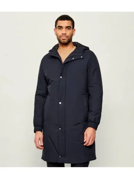 BOSS BLACK Hosszú kabát fekete