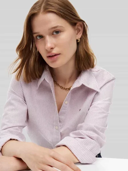 Koszula casualowa o kroju regular fit z czystej bawełny Tommy Hilfiger różowa