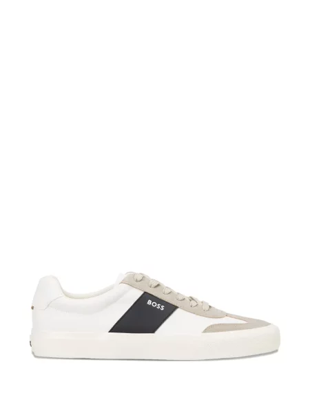 Sneakerși Boss cu șireturi din dantelă alb