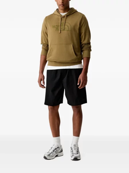 Суичър с качулка The North Face бродиран с връзки зелено